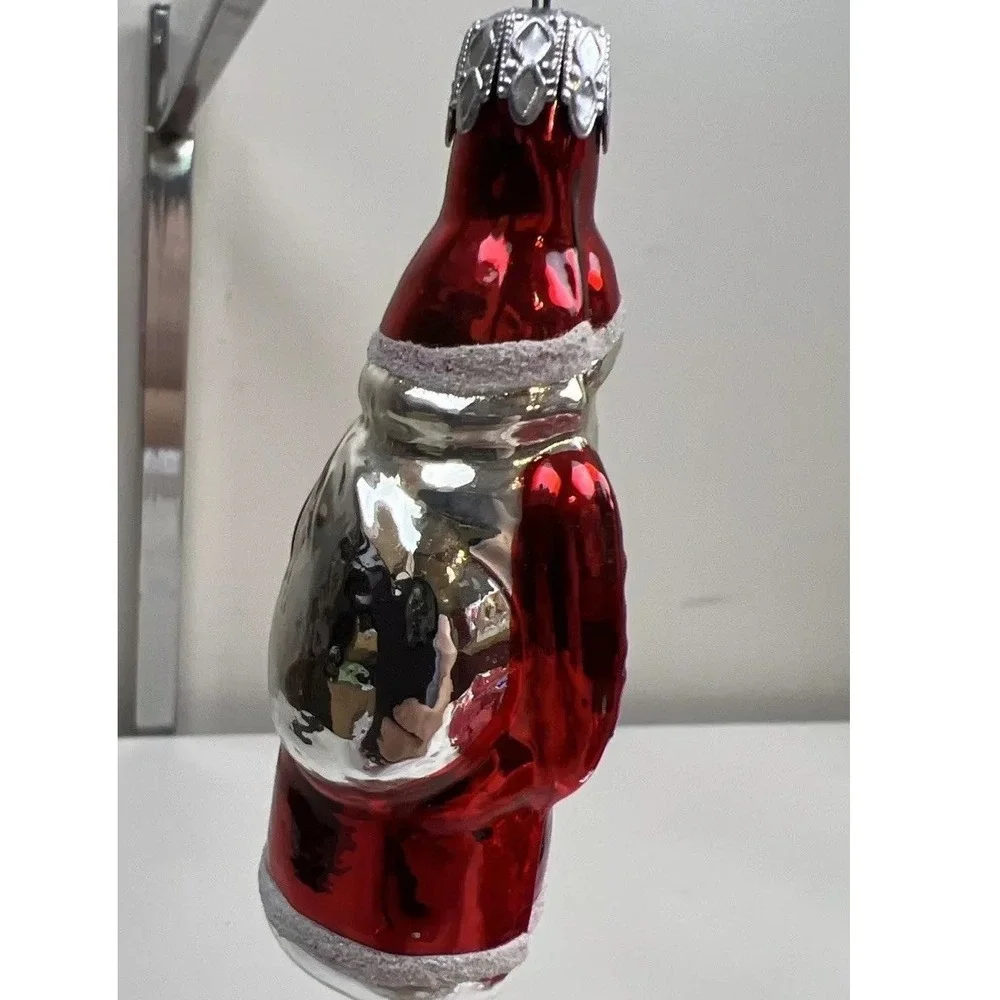 VTG Western Germany Mercury Glass Blown Ornament Santa Claus Lot of‎ 4 Classic
